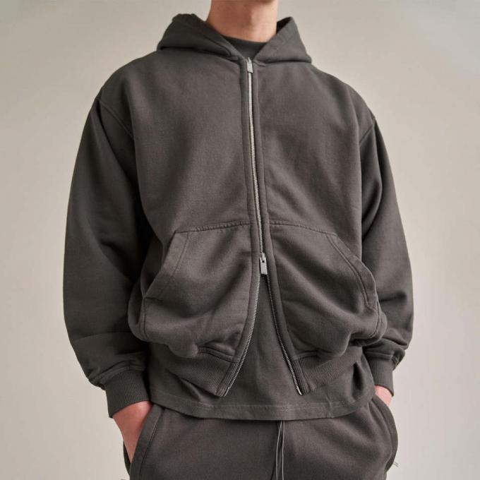 Cor Pura Logotipo Personalizado Algodão Desporto Usar Homens Velocidade Zip Up Hoodie Jaqueta 1