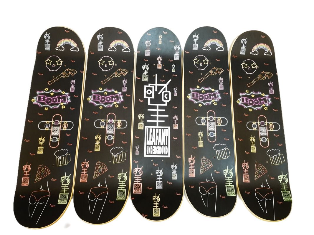 2024 Hot Sales Style 7 Ply Maple Custom Concave Double Kick Skateboard profissional de tabuleiro longo